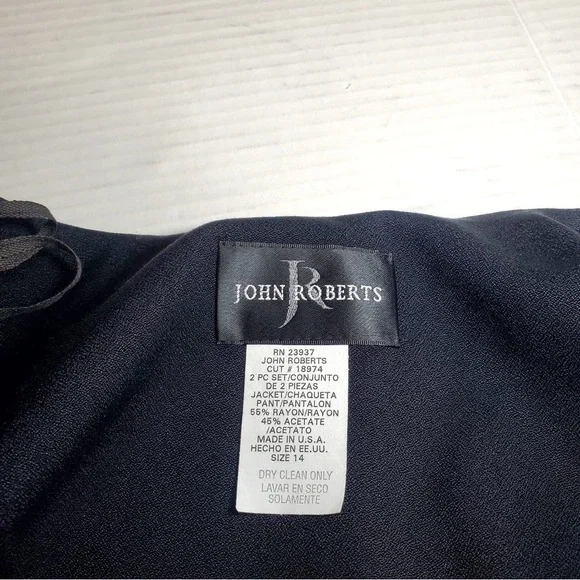 Vintage 80s John Roberts Embroidered Zip Up Black Jacket Blazer Size 14 - Picture 5 of 11